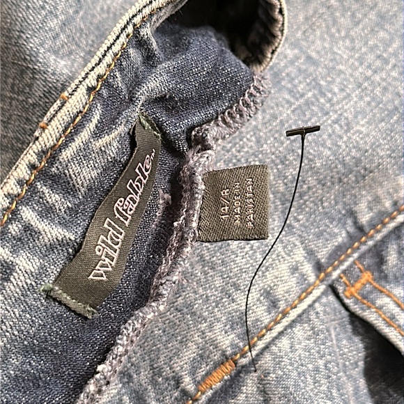 Women's Mid Rise Chevron Denim Maxi Skirt - Wild Fable Medium Wash Size 14 - Picture 5 of 5